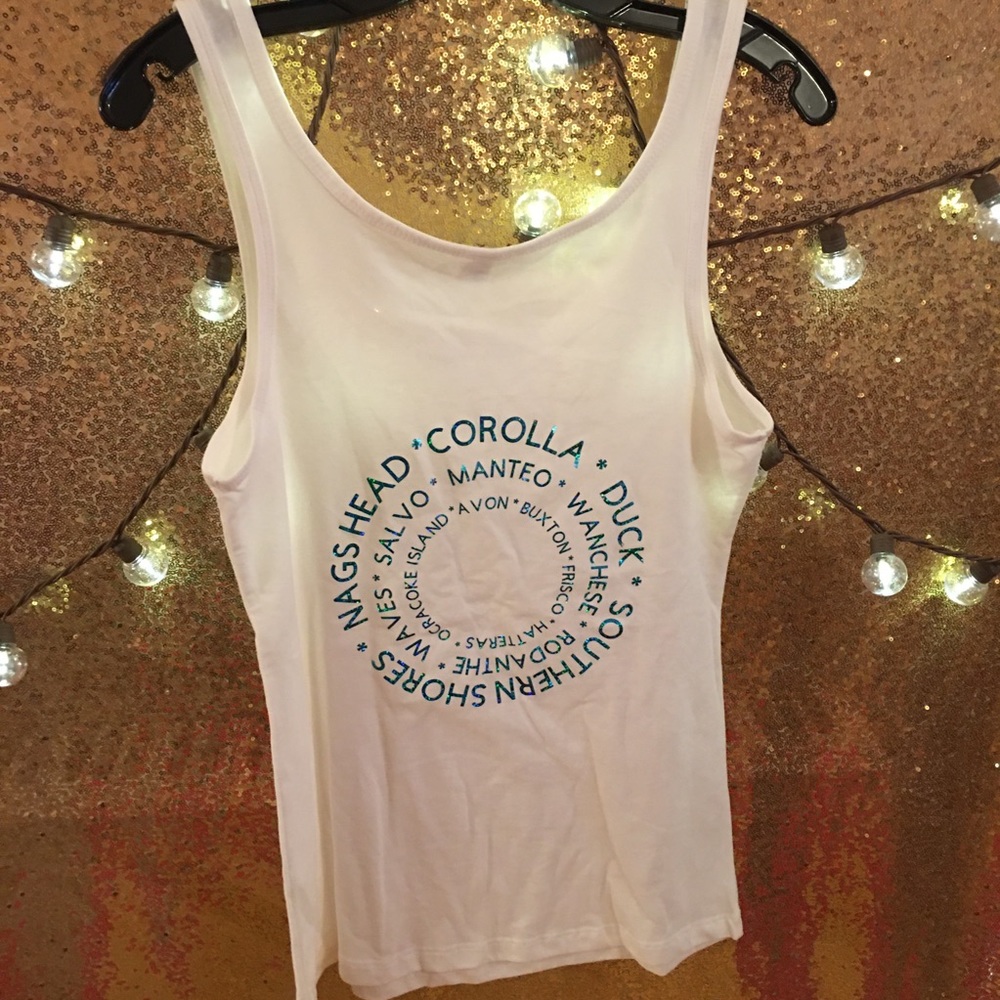 White Custom-made OBX Tank Top